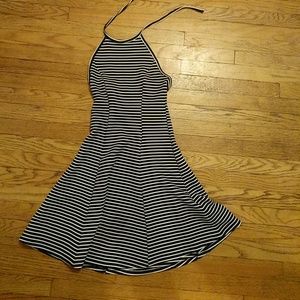 Fun flirty striped ribbed halter top dress s